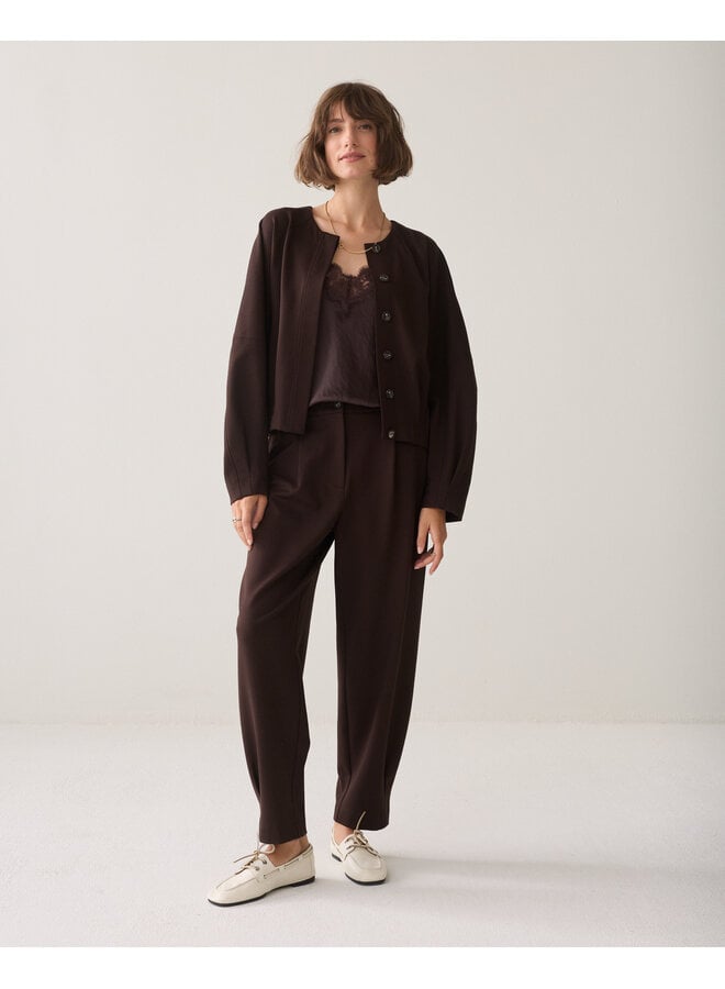 4s3023-11580 754 Summum Trousers Punto milano Dark chocolate