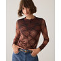 3s5328-30802 754 Summum Diagonal check on mesh top Dark chocolate