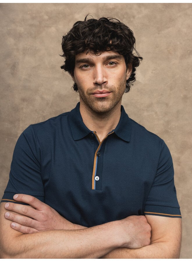 501990 469 MosMosh MMGHarvey Polo SS Tee Navy