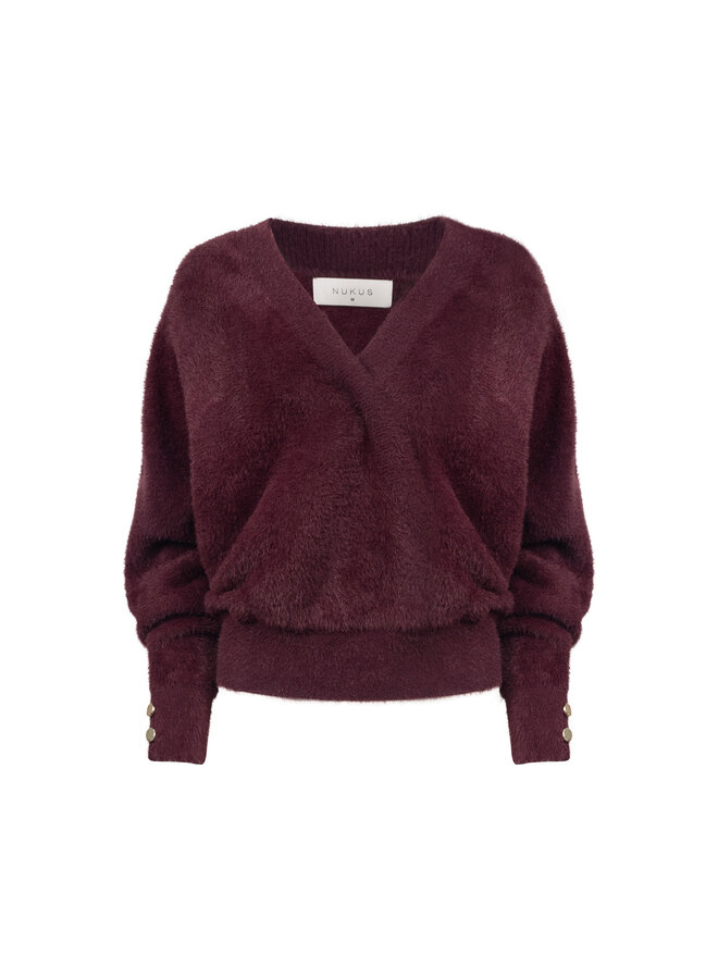 NKF03081 333 Nukus Beau Pullover Wrap Cherry