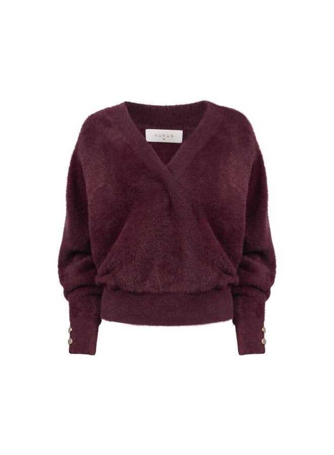 NKF03081 333 Nukus Beau Pullover Wrap Cherry