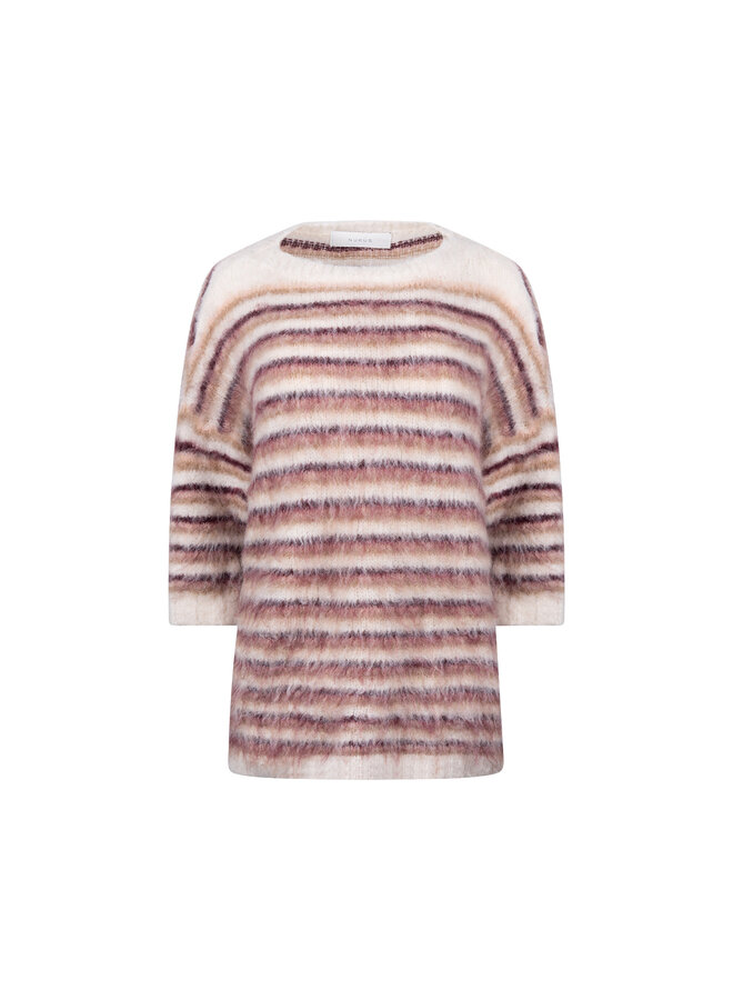 NKF03075 402 Nukus Lucia Pullover Stripe Offwhite/Rose