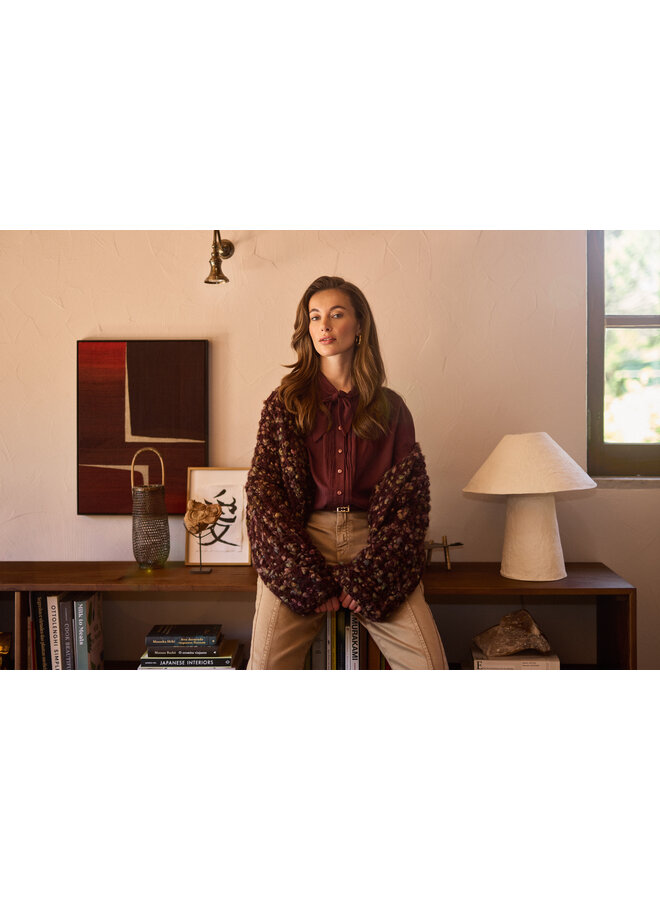 NKF05041 333 Nukus Lynn Cardigan Cherry