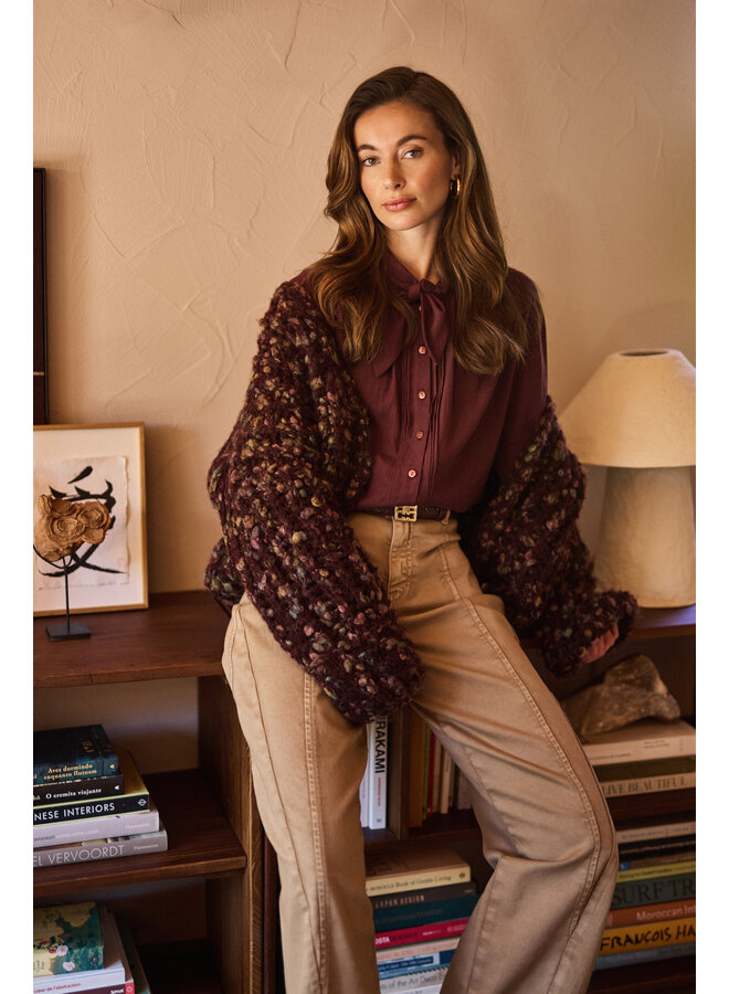 NKF05041 333 Nukus Lynn Cardigan Cherry