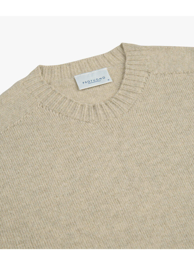 PPXJ30018G Profuomo pullover crew neck light beige