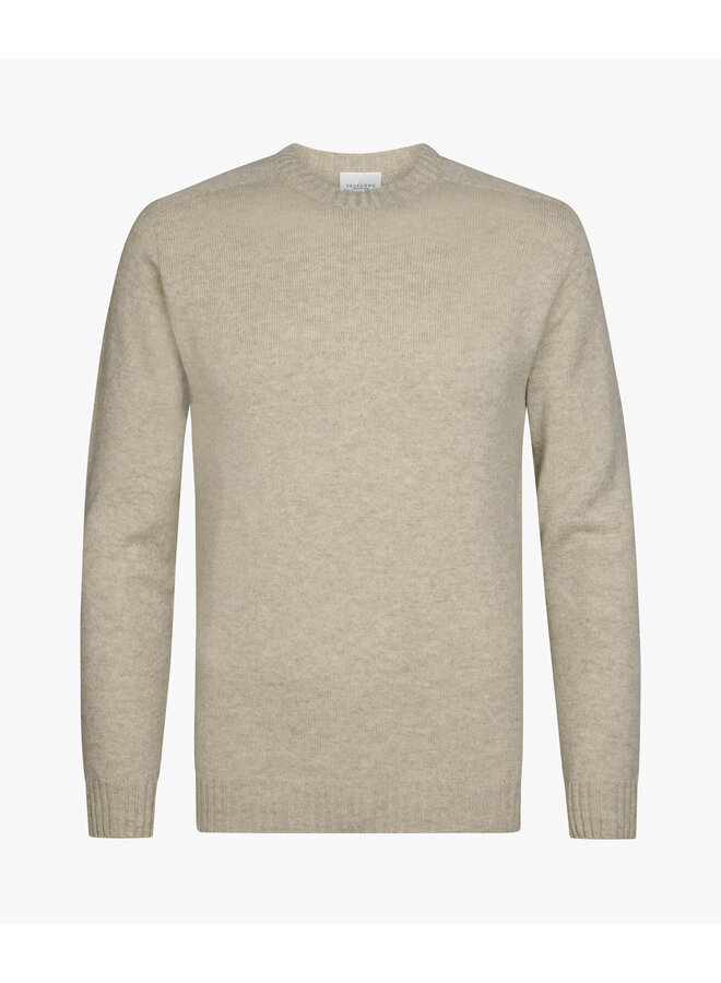 PPXJ30018G Profuomo pullover crew neck light beige