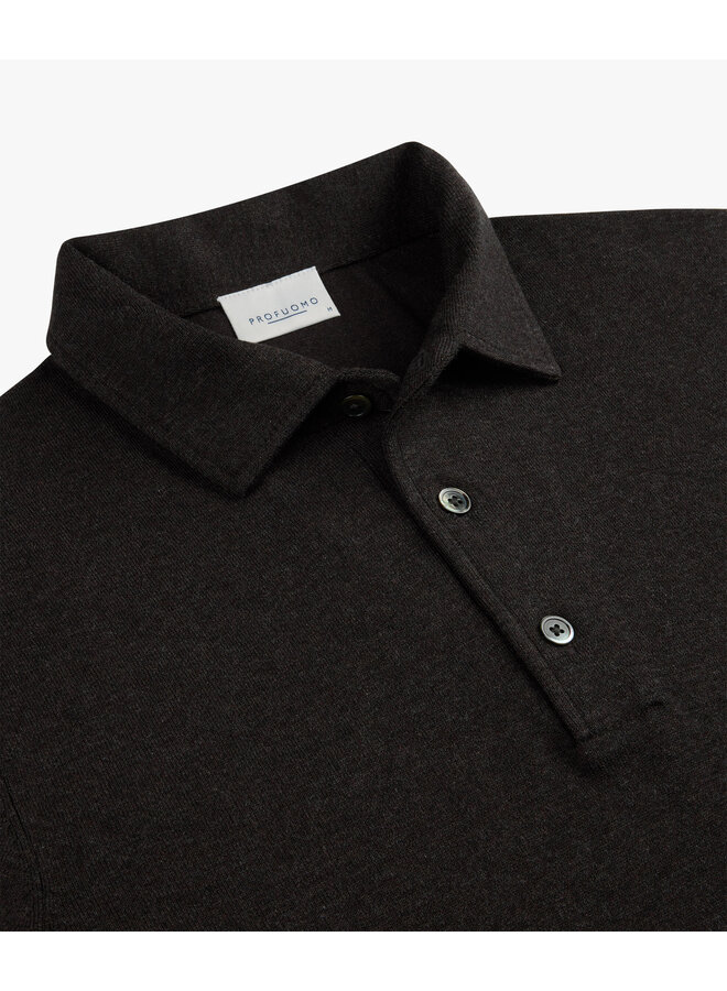 PPXJ30003E Profuomo polo one piece long sleeve dark brown