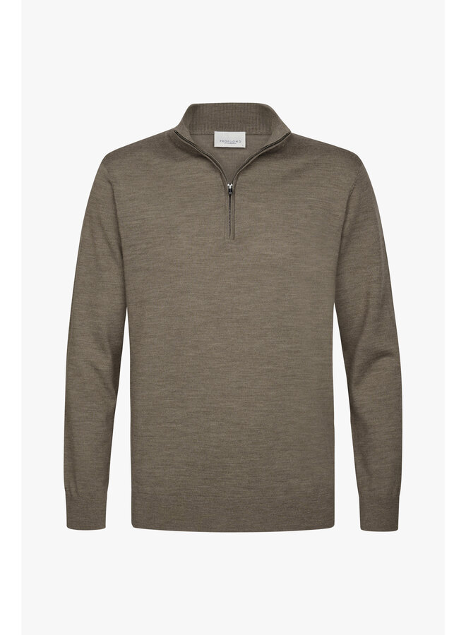 PPXJ30025D Profuomo pullover half zip brown