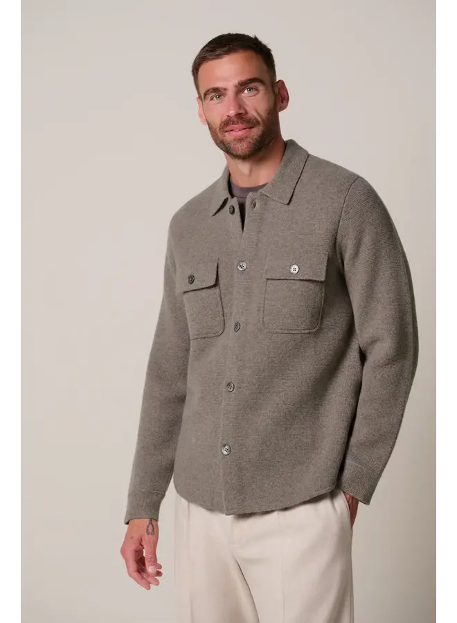 PPXF30006D Profuomo overshirt full button purple