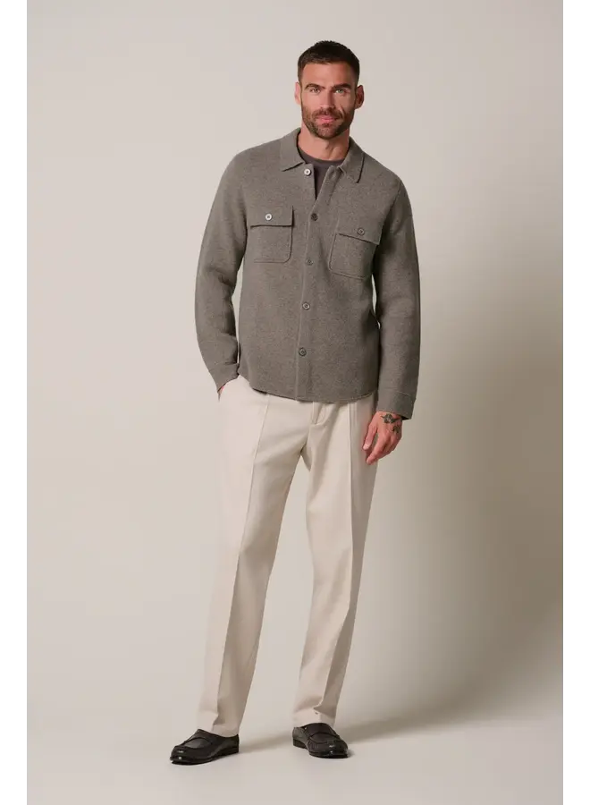 PPXF30006D Profuomo overshirt full button purple