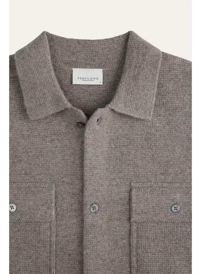 PPXF30006D Profuomo overshirt full button purple