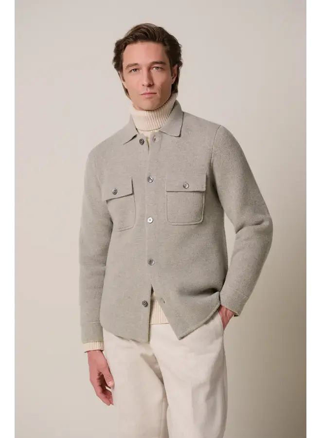 PPXF30006B Profuomo overshirt full button grey