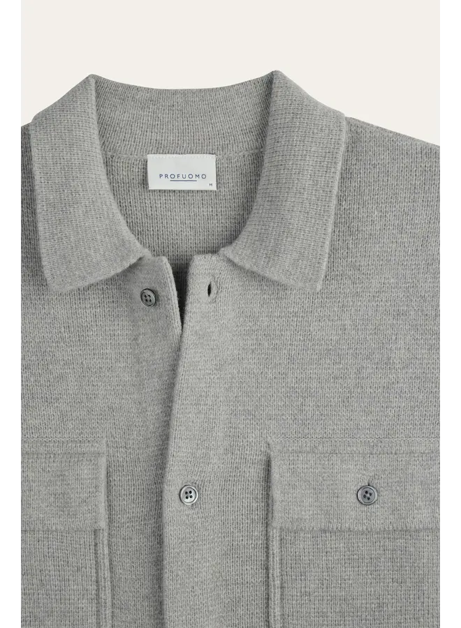 PPXF30006B Profuomo overshirt full button grey