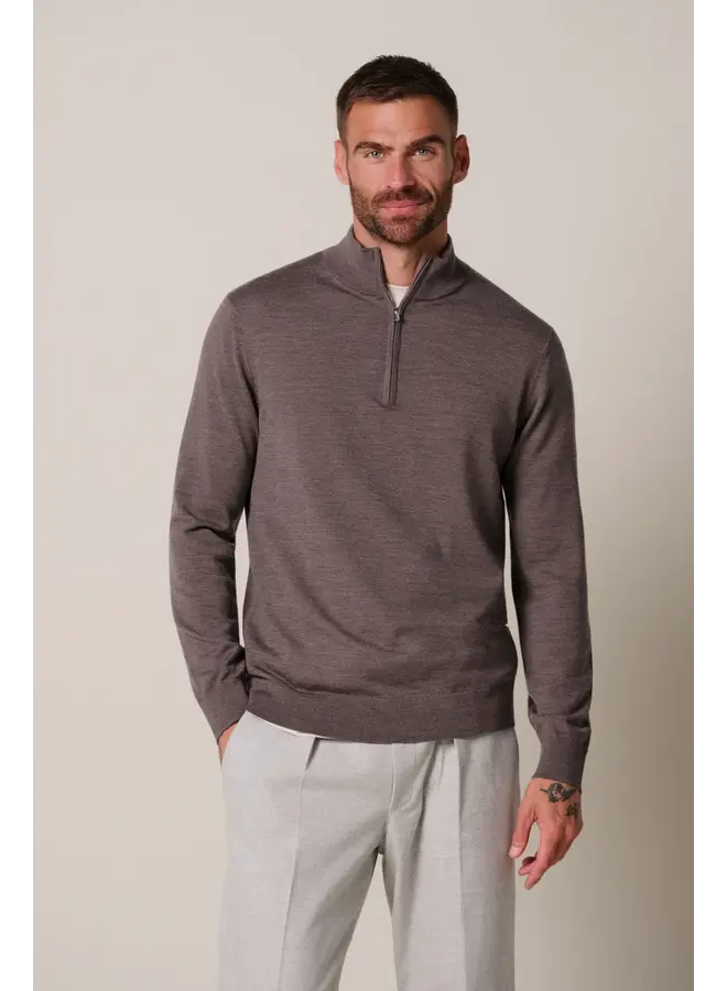PPXJ30025F Profuomo pullover half zip aubergine