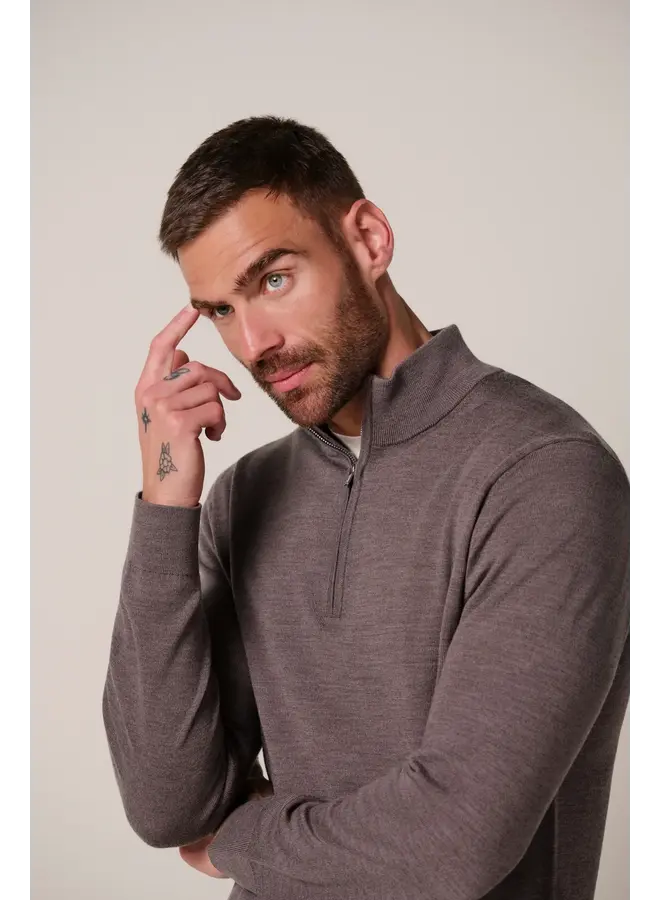 PPXJ30025F Profuomo pullover half zip aubergine