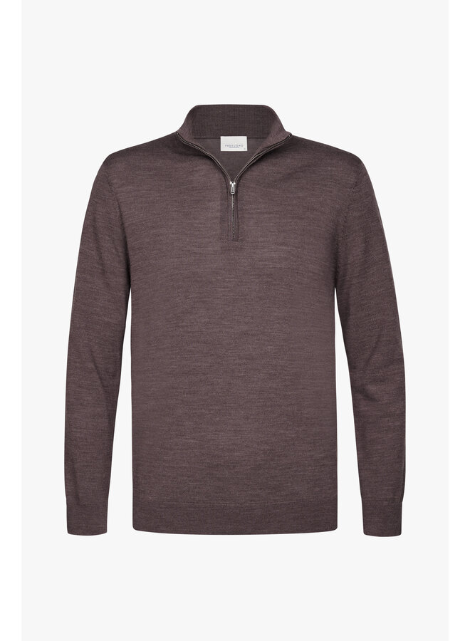 PPXJ30025F Profuomo pullover half zip aubergine