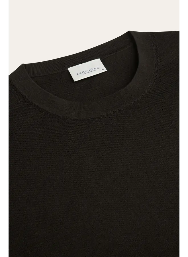 PPXT30005D Profuomo t-shirt crew neck short sleeve dark brown