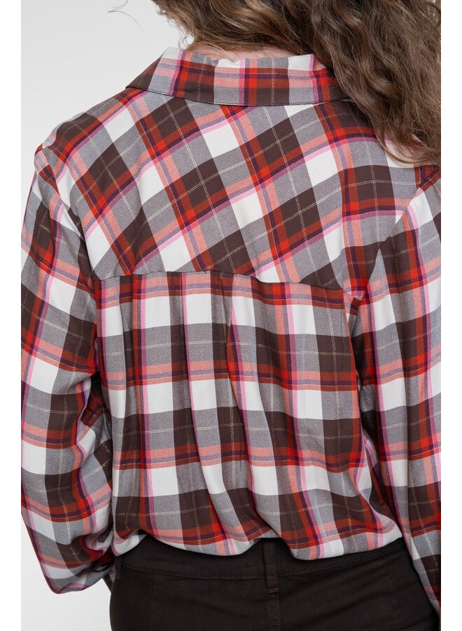 63664-20 775 Geisha blouse brown/red