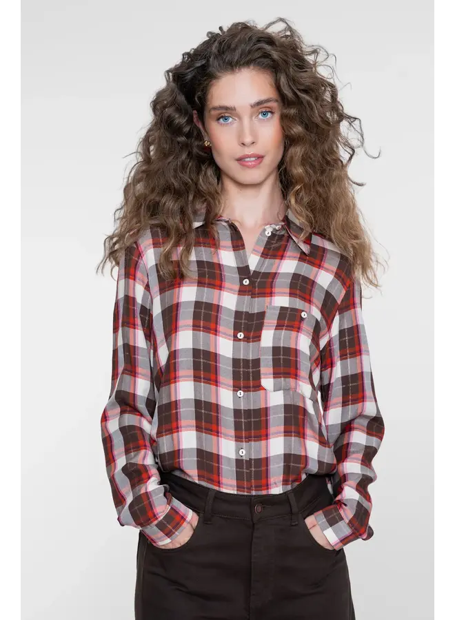 63664-20 775 Geisha blouse brown/red