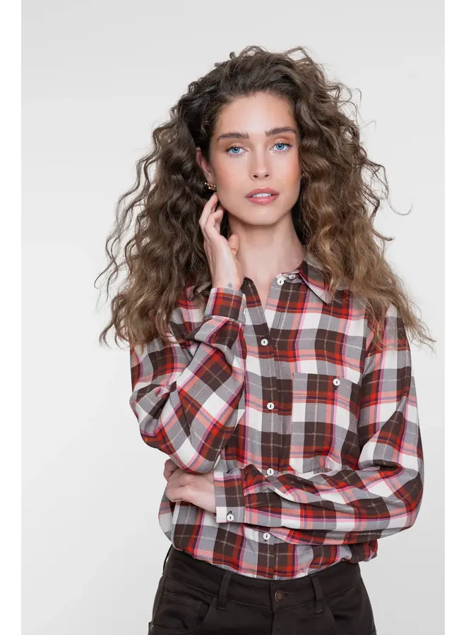 63664-20 775 Geisha blouse brown/red