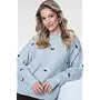 64538-23 925 Geisha Pullover embro bowtie grey/navy