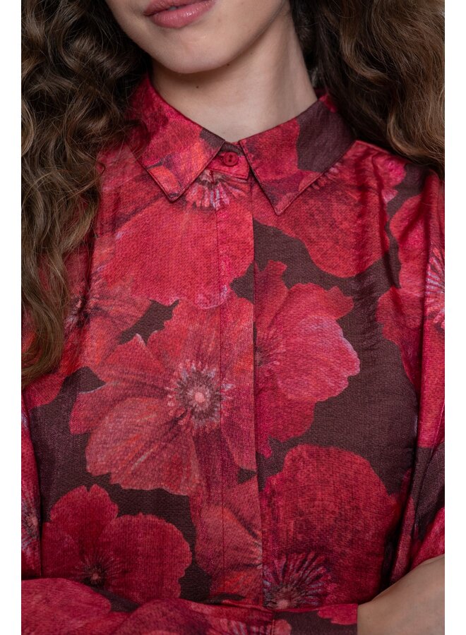 63655-20 775 Geisha blouse brown/red