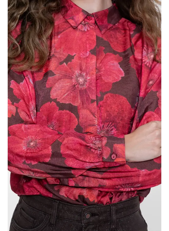63655-20 775 Geisha blouse brown/red