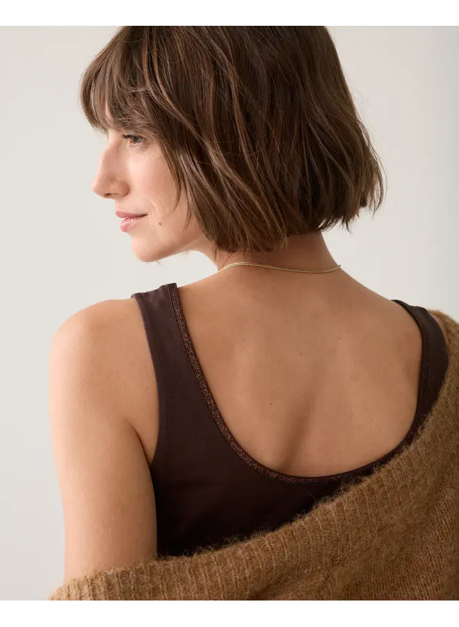 3s5244-30366 754 Summum Reversible top Organic cotton elastane basic Dark Chocolate