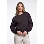 Manar.7002612 Rino en Pelle Crew neck sweater with applicated sleeves Coffee roast