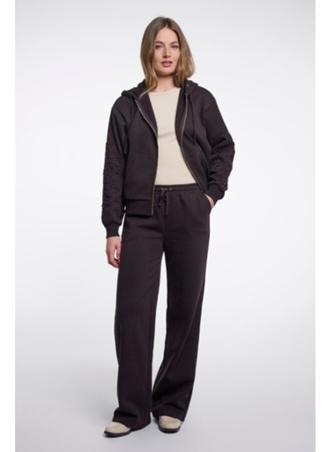 Lika Regular.7002612 Rino en Pelle Regular length wide leg pants Coffee roast