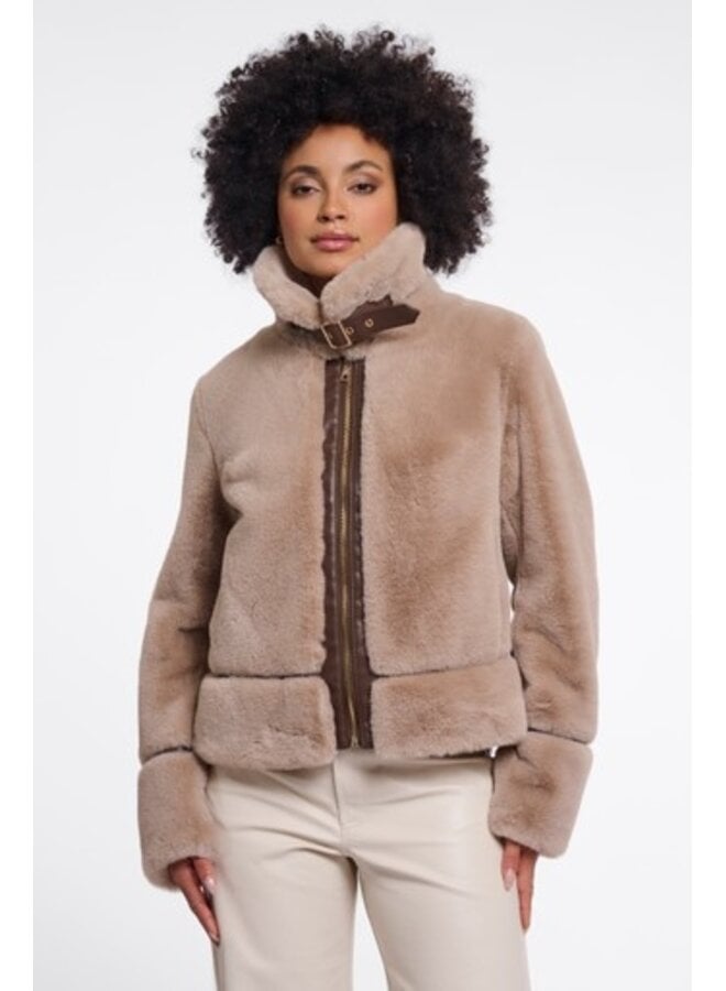 Lambra 7002612 Rino & Pelle Short faux fur jacket Oat