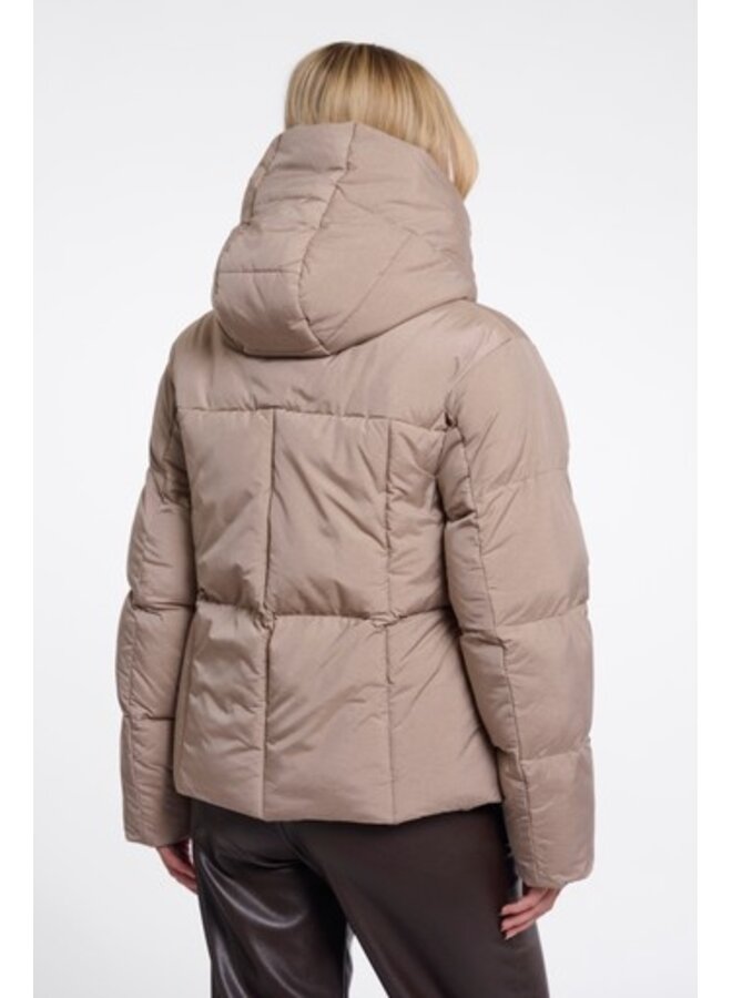 Joni.7002612 Rino en Pelle Padded jacket with detachable collar Mocha latte