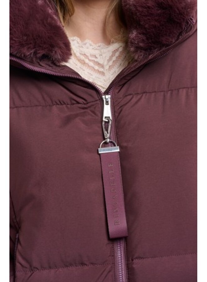 Joni.7002612 Rino en Pelle Padded jacket with detachable collar Fudge cloak