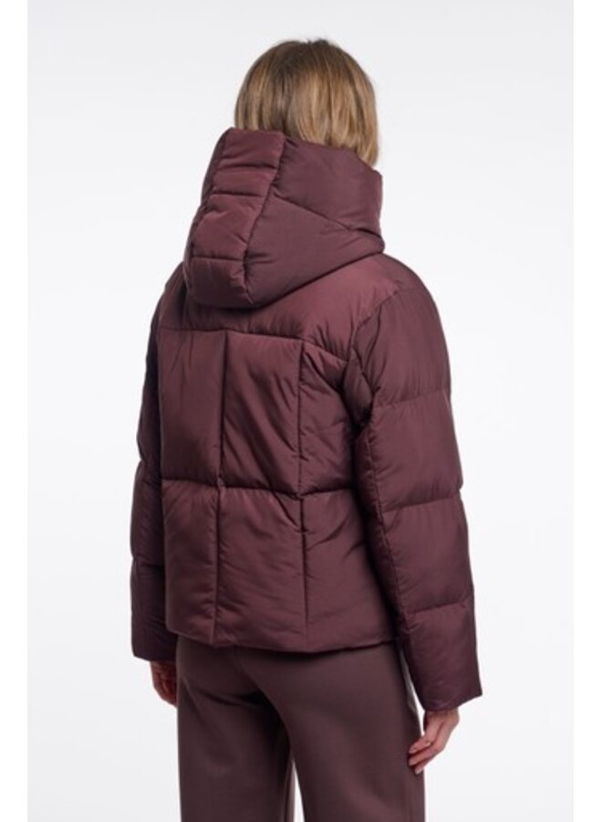 Joni.7002612 Rino en Pelle Padded jacket with detachable collar Fudge cloak