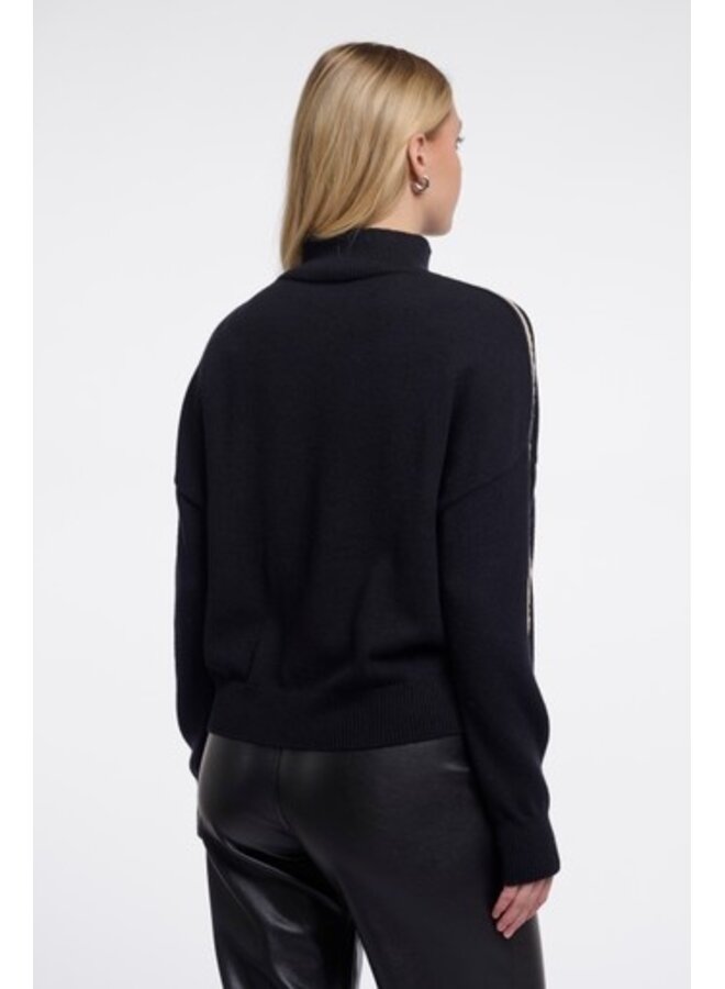 Firuze.5002612 Rino en Pelle Turtleneck pullover with braided details Black