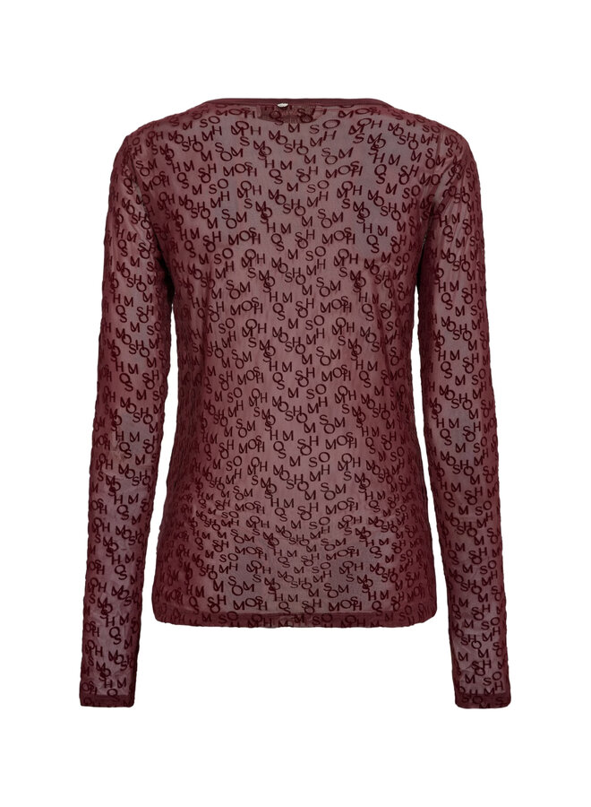 176020 278 MosMosh MMLoretta Mono Mesh Blouse Port Royale