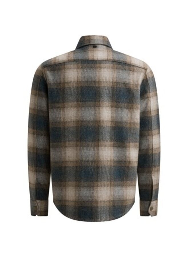VSI2608212 5356 Vanguard Long sleeve shirt Check Brushed Mouline China Blue