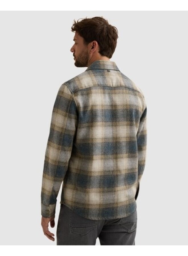 VSI2608212 5356 Vanguard Long sleeve shirt Check Brushed Mouline China Blue