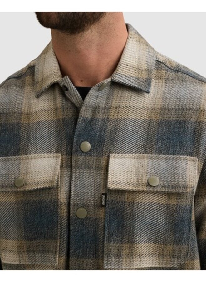 VSI2608212 5356 Vanguard Long sleeve shirt Check Brushed Mouline China Blue