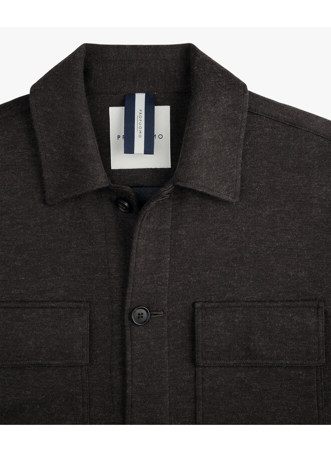 PPXF30001D Profuomo overshirt knitted dark brown