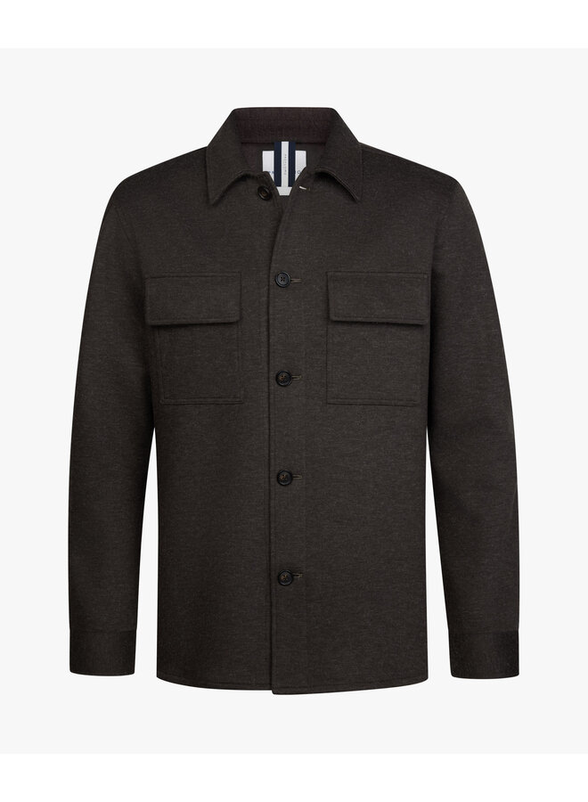 PPXF30001D Profuomo overshirt knitted dark brown