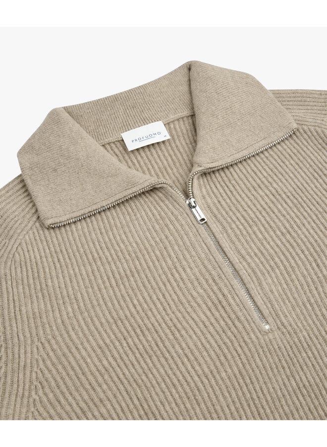 PPXJ30058G Profuomo pullover half zip beige