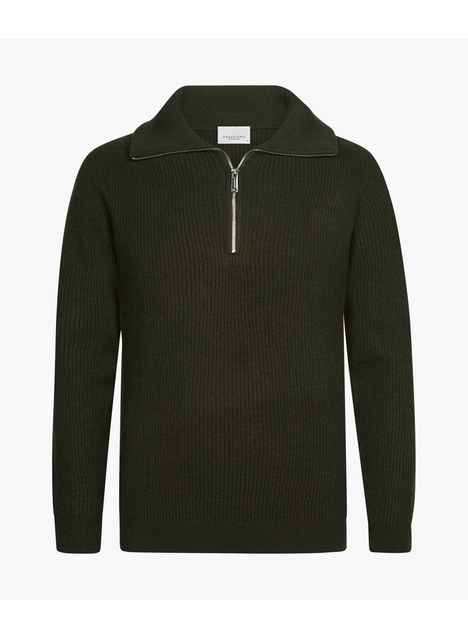 PPXJ30058E Profuomo pullover half zip dark green