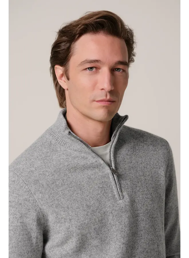 PPXJ30047C Profuomo pullover half zip grey