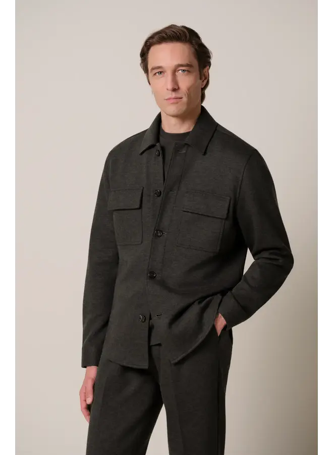 PPXF30001D Profuomo overshirt knitted dark brown