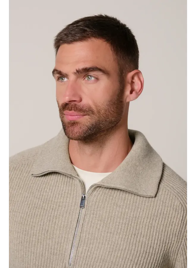PPXJ30058G Profuomo pullover half zip beige