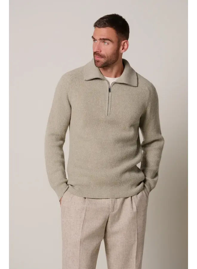 PPXJ30058G Profuomo pullover half zip beige