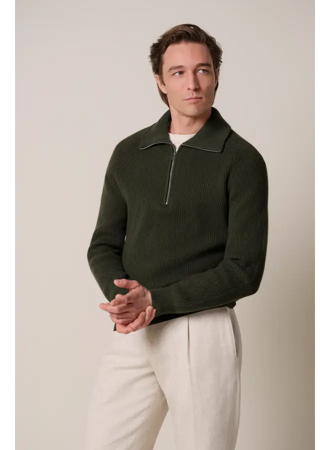 PPXJ30058E Profuomo pullover half zip dark green