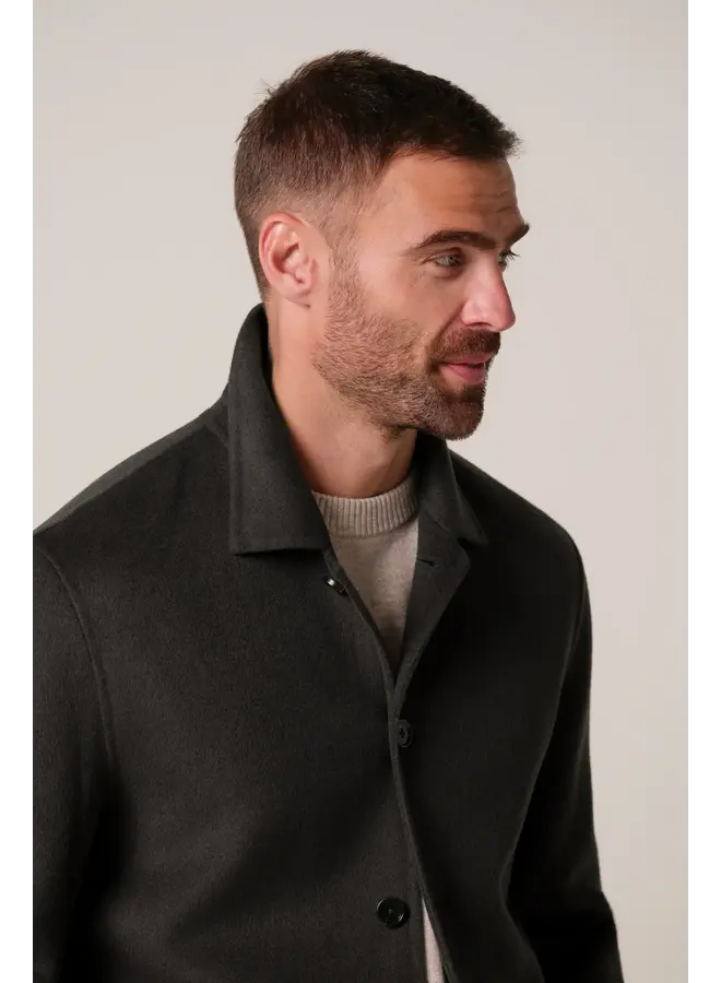 PPXF30011H Profuomo overshirt wo basic dark brown