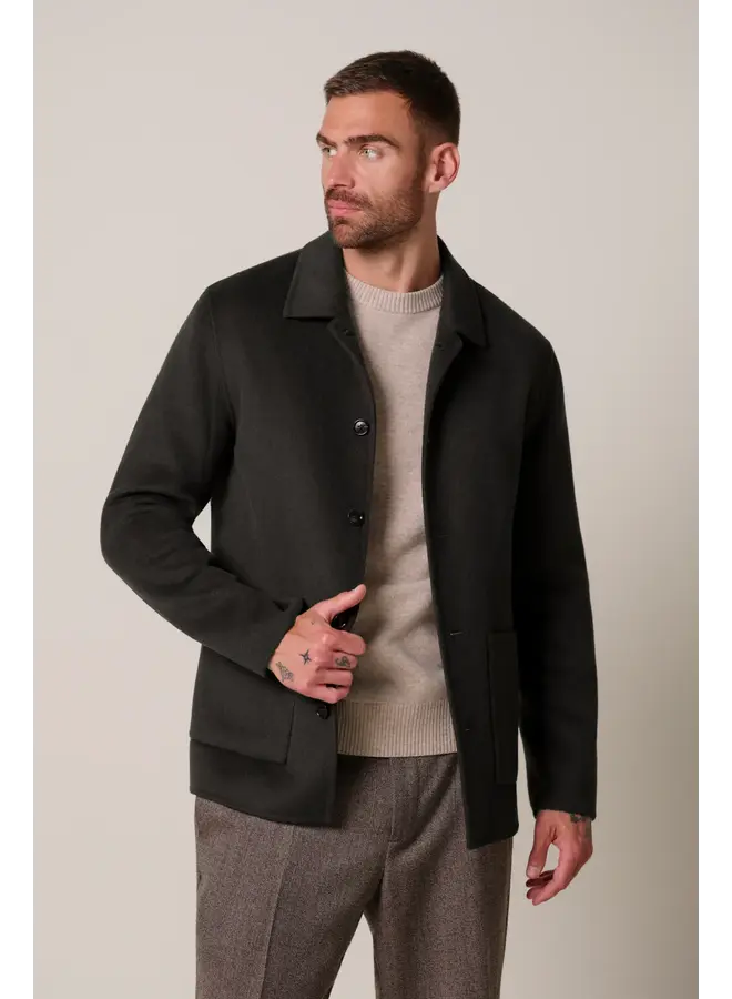 PPXF30011H Profuomo overshirt wo basic dark brown